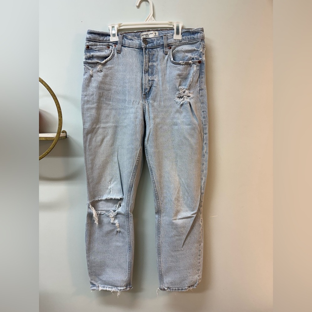 Light Blue Distressed Women Abercrombie & Fitch Jeans